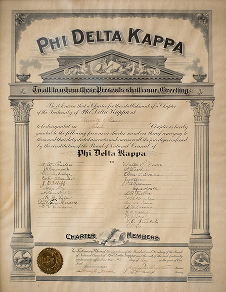 Original Phi Delta Kappa Charter, 1911.