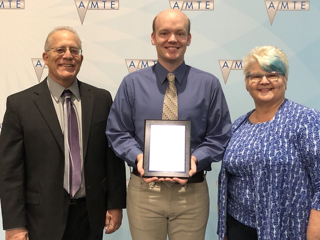 Randy Philipp, AMTE president, Samuel Otten, and Nadine Bezuk 