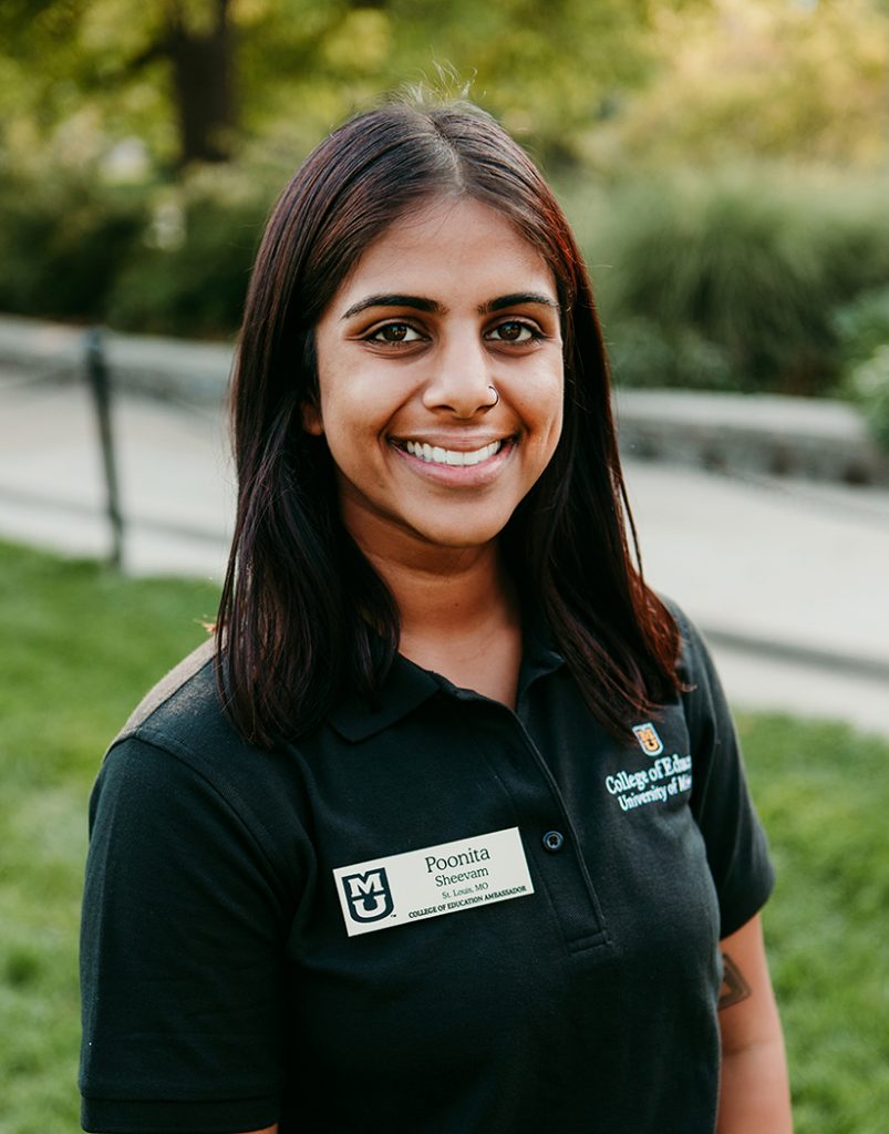 Poonita Sheevam, Bachelor of Educational Studies, University of Missouri College of Education