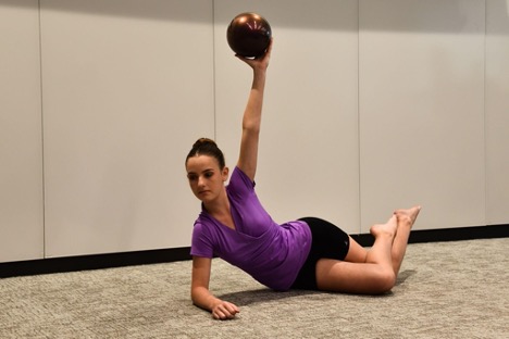 MIE Scholar Leticia da Costa performs a rhythmic gymnastics routine